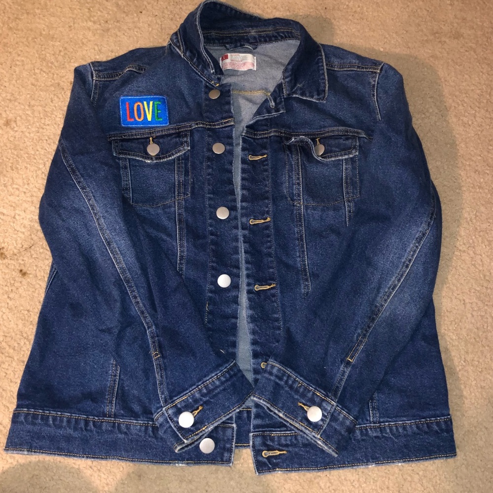 Custom rainbow denim jacket